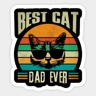 Best Cat Dad Ever Retro Sticker